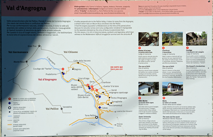 Map of the Angrogna Valley